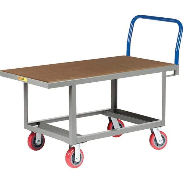 Little Giant - 2,000 Lb Capacity Steel Platform Truck - Steel Deck, 30" OAW, 49-1/2" Platform Length, Polyurethane Casters - All Tool & Supply