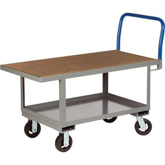 Little Giant - 2,000 Lb Capacity Steel Platform Truck - Steel Deck, 30" OAW, 48" Platform Length, Mold On Rubber Casters - All Tool & Supply