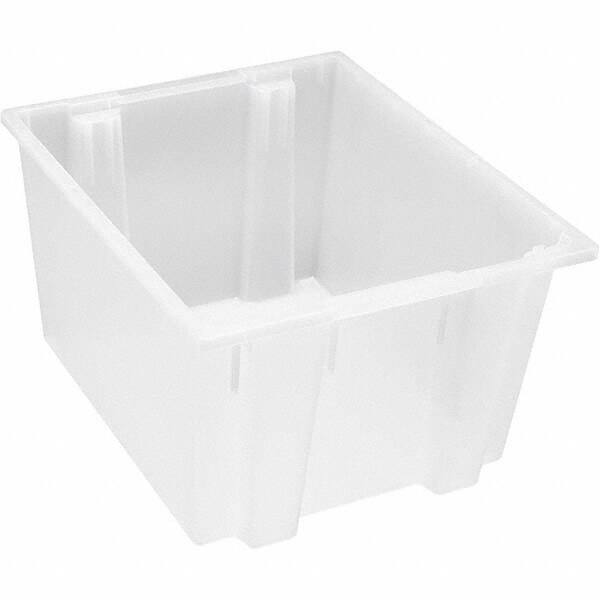 Quantum Storage - 75 Lb Load Capacity Clear Polypropylene Tote Container - Stacking, Nesting, 16" Long x 19-1/2" Wide x 23" High - All Tool & Supply