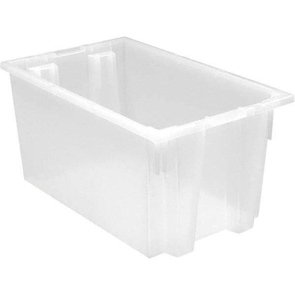 Quantum Storage - 90 Lb Load Capacity Clear Polypropylene Tote Container - Stacking, Nesting, 12" Long x 15-1/2" Wide x 23" High - All Tool & Supply