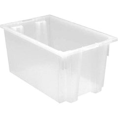 Quantum Storage - 90 Lb Load Capacity Clear Polypropylene Tote Container - Stacking, Nesting, 12" Long x 15-1/2" Wide x 23" High - All Tool & Supply