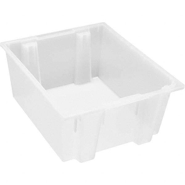 Quantum Storage - 45 Lb Load Capacity Clear Polypropylene Tote Container - Stacking, Nesting, 10" Long x 19-1/2" Wide x 23" High - All Tool & Supply