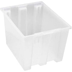 Quantum Storage - 65 Lb Load Capacity Clear Polypropylene Tote Container - Stacking, Nesting, 13" Long x 15-1/2" Wide x 19-1/2" High - All Tool & Supply