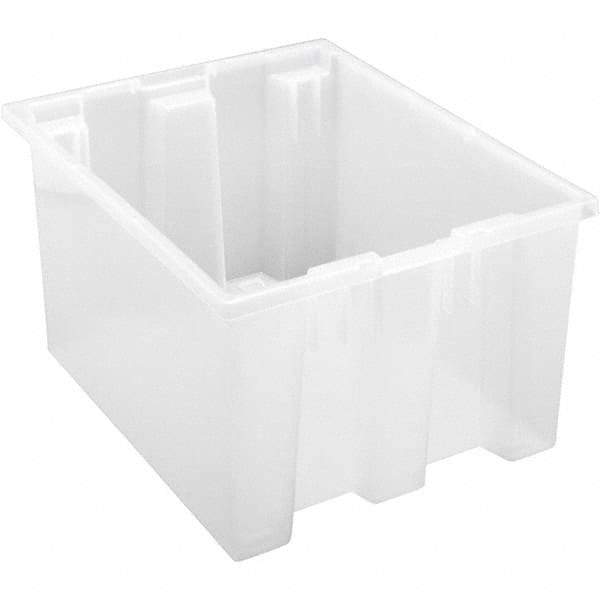 Quantum Storage - 65 Lb Load Capacity Clear Polypropylene Tote Container - Stacking, Nesting, 10" Long x 15-1/2" Wide x 19-1/2" High - All Tool & Supply