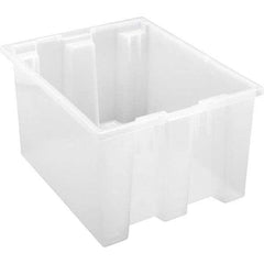 Quantum Storage - 65 Lb Load Capacity Clear Polypropylene Tote Container - Stacking, Nesting, 10" Long x 15-1/2" Wide x 19-1/2" High - All Tool & Supply