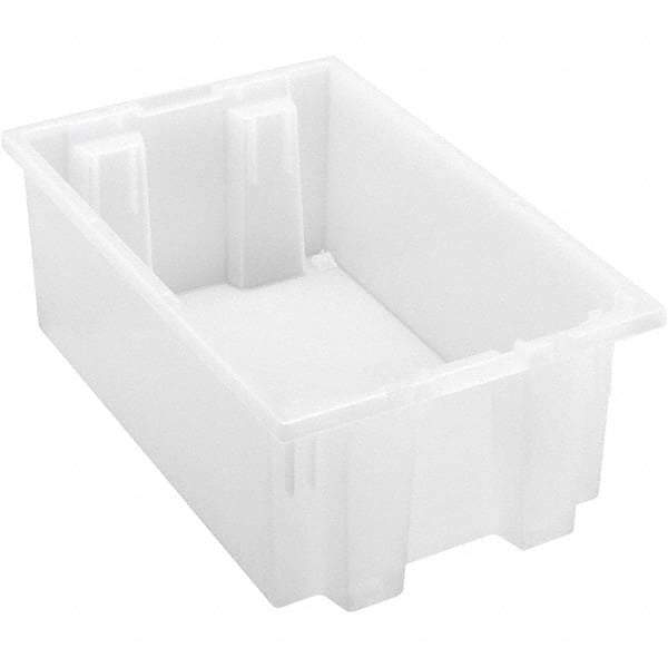 Quantum Storage - 45 Lb Load Capacity Clear Polypropylene Tote Container - Stacking, Nesting, 6" Long x 11" Wide x 18" High - All Tool & Supply