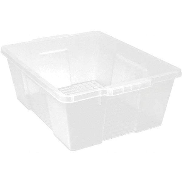 Quantum Storage - 50 Lb Load Capacity Clear Polypropylene Tote Container - Stacking, Nesting, 7.8" Long x 15.9" Wide x 21" High - All Tool & Supply