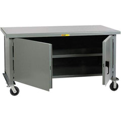 Little Giant - 1 Shelf Mobile Storage Cabinet - Steel, 60" Wide x 30" Deep x 37-1/2" High - All Tool & Supply