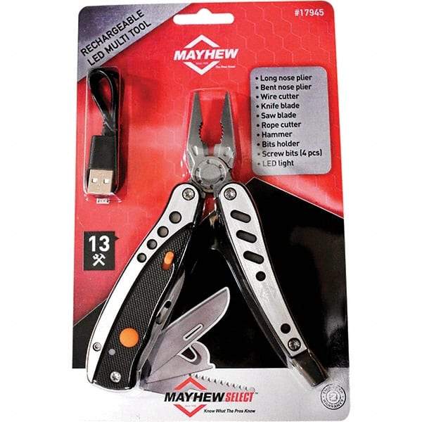 Mayhew - 13 Piece, Multi-Tool Set with 13 Functions - 6" OAL, 4" Closed Length - All Tool & Supply