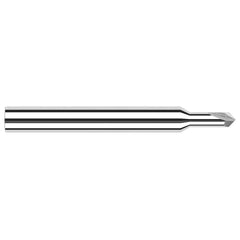 Harvey Tool - 1/32" Diam 60°/120° 2-Flute Single End Solid Carbide Chamfer Mill - Exact Industrial Supply