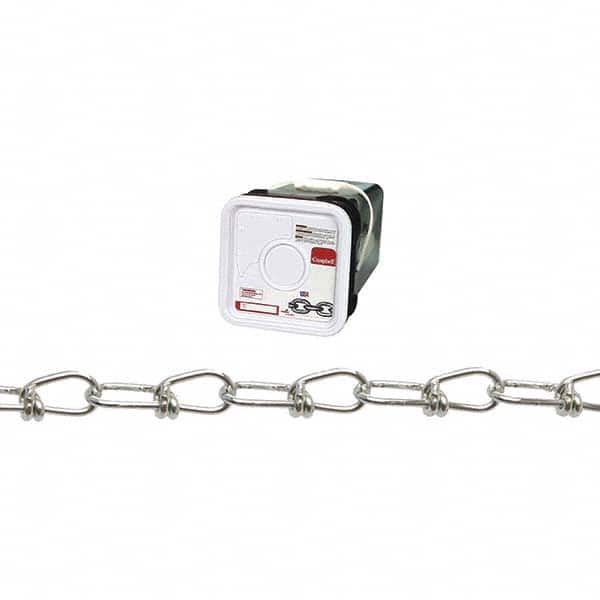 Campbell - Weldless Chain; Type: Double Loop Chain ; Load Capacity (Lb.): 90 ; Trade Size: #3 ; Chain Diameter (Decimal Inch): 0.0800 ; Finish/Coating: Zinc Plated ; PSC Code: 4010 - Exact Industrial Supply