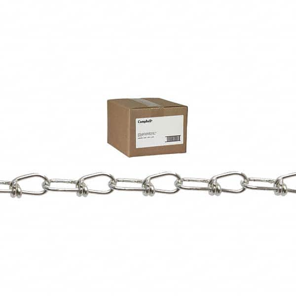 Campbell - Weldless Chain; Type: Double Loop Chain ; Load Capacity (Lb.): 255 ; Trade Size: #2/0 ; Chain Diameter (Decimal Inch): 0.1400 ; Finish/Coating: Zinc Plated ; PSC Code: 4010 - Exact Industrial Supply