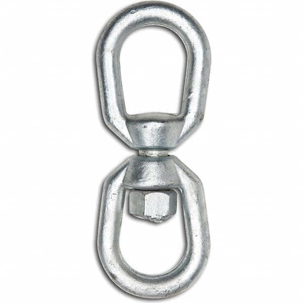 Campbell - Swivels; Swivel Type: Eye & Eye Swivel ; Head/Holder Diameter (Inch): 3/8 ; Load Capacity (Lb.): 2,250 ; Material: Steel ; Eye Inside Diameter (Inch): 1 ; Inside Width: 1.200 - Exact Industrial Supply