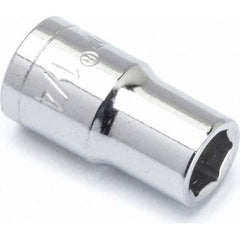 Hand Socket: 1/4″ Drive, 1/4″ Socket, 6-Point Polished