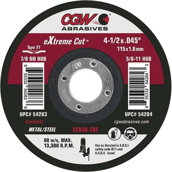 CGW Abrasives - Cutoff Wheels Tool Compatibility: Angle Grinders Wheel Diameter (Inch): 6 - All Tool & Supply