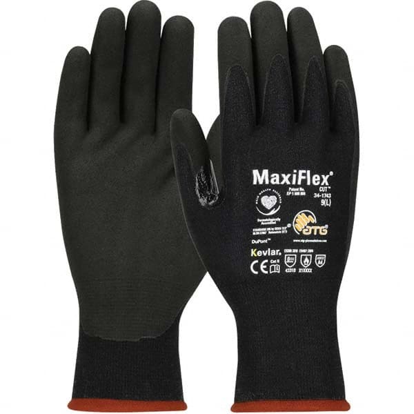 ATG - Size M (8), ANSI Cut Lvl 3, Puncture Lvl 1, Abrasion Lvl 4, Nitrile Coated Kevlar Cut & Puncture Resistant Gloves - All Tool & Supply