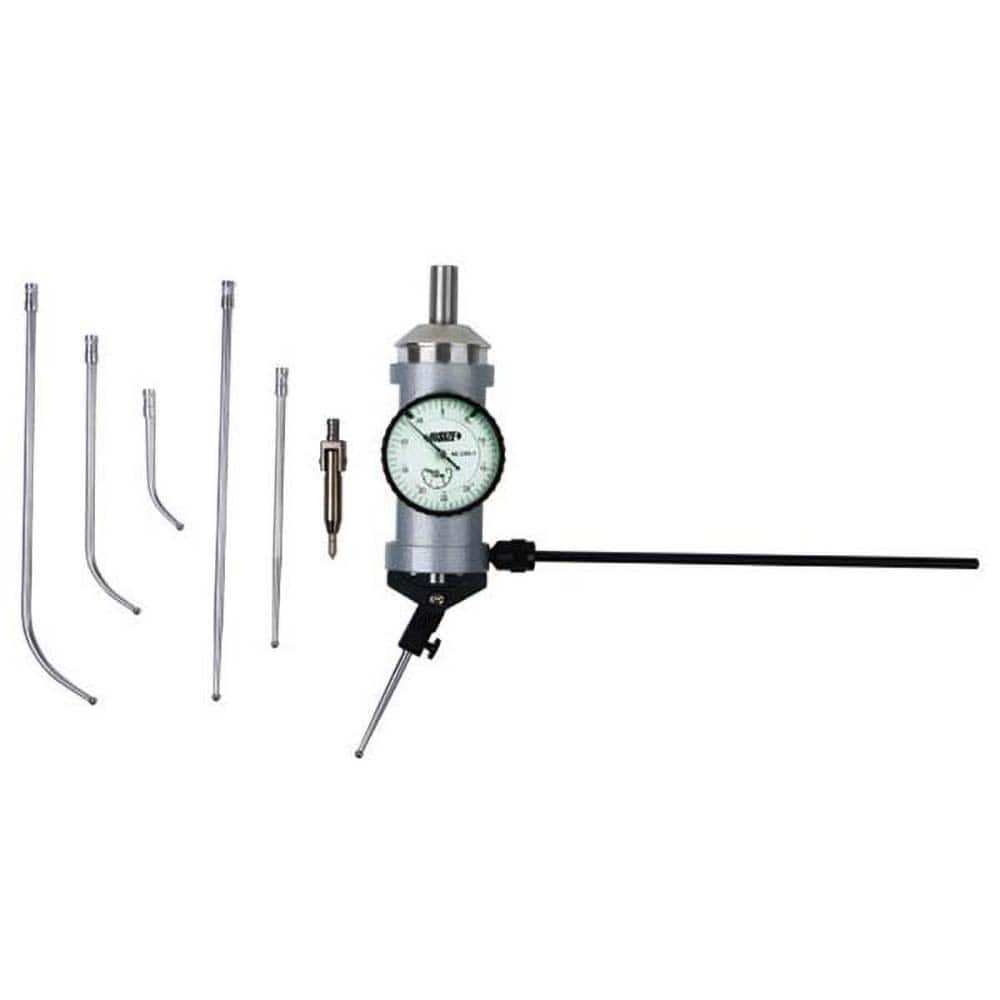 Insize USA LLC - Dial Drop Indicators; Maximum Measurement (Decimal Inch): 0.1100 ; Dial Graduation (Decimal Inch): 0.000500 ; Dial Reading: 0-50 ; Dial Diameter (Inch): 1-31/64 ; Accuracy (Decimal Inch): +/-.001 ; Dial Color: White - Exact Industrial Supply