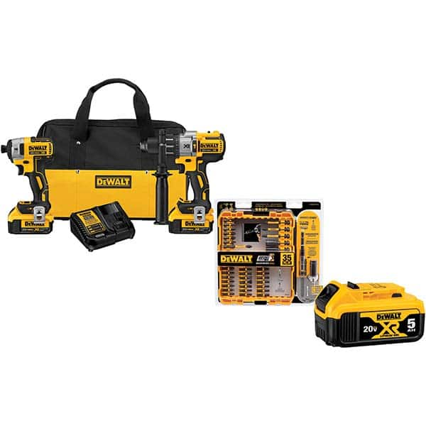 DeWALT - Cordless Tool Combination Kits Voltage: 20 Tools: 1/2" Brushless Hammerdrill, 1/4" Brushless Compact Impact Driver - All Tool & Supply