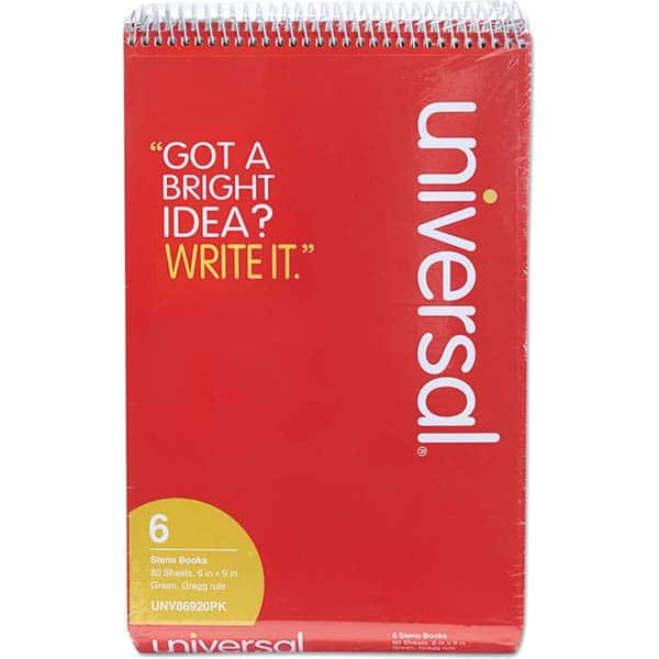 UNIVERSAL - Note Pads, Writing Pads & Notebooks Writing Pads & Notebook Type: Steno Book Size: 6 x 9 - All Tool & Supply