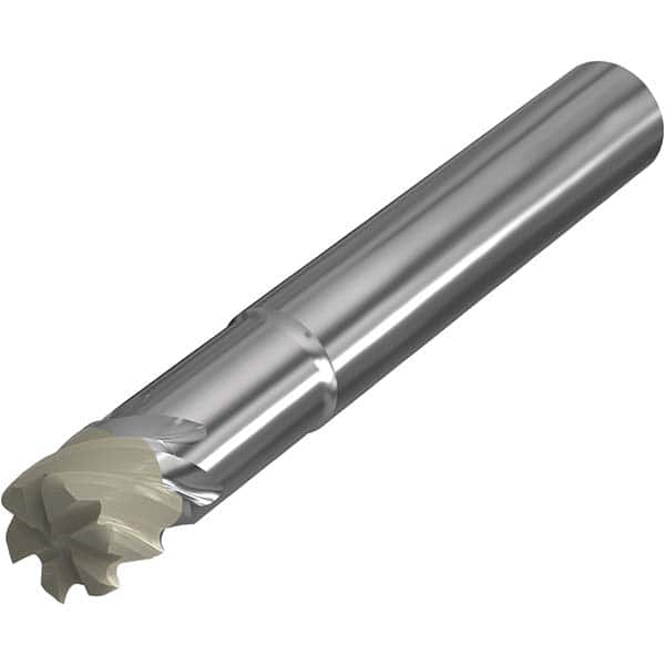 Seco - 25mm Diam 6 Flute Ceramic 4mm Corner Radius End Mill - All Tool & Supply