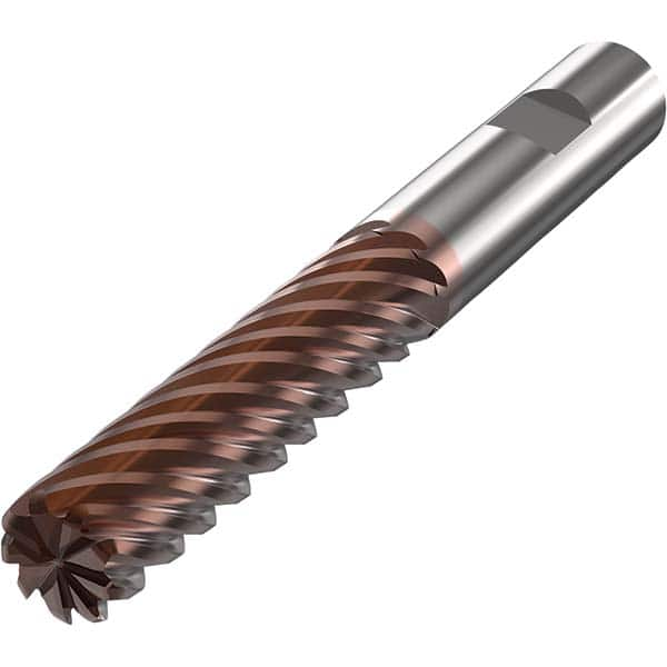 Seco - 25mm Diam 9 Flute Solid Carbide 1mm Corner Radius End Mill - All Tool & Supply