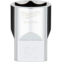 Milwaukee Tool - Hand Sockets Drive Size (Inch): 1/2 Size (mm): 21.0000 - All Tool & Supply