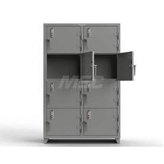 Locker: 48″ Wide, 24″ Deep, 75″ High Dusty Gray, 14-Gauge Steel