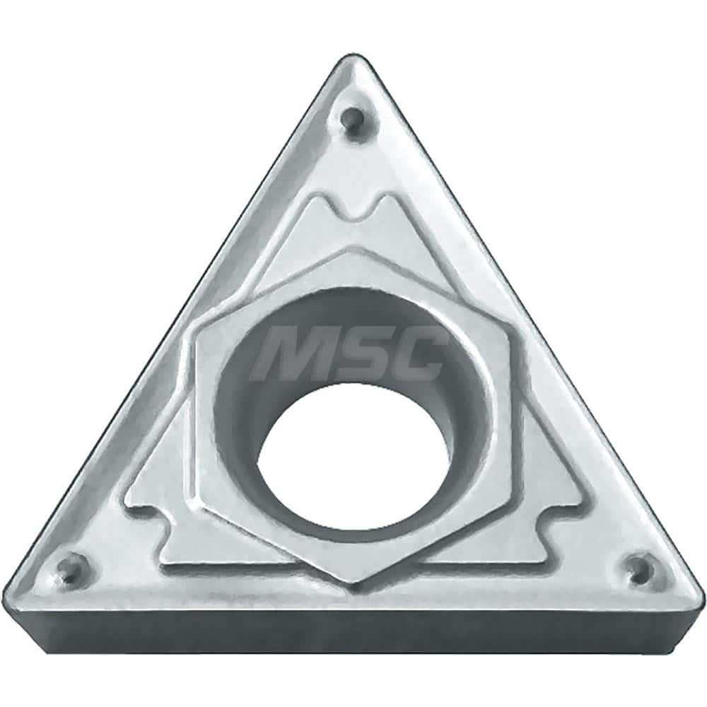 Kyocera TCMT 21505HQ TN610 Grade Uncoated Cermet, 7 Degree, Triangle, Positive Rake Angle, Neutral Turning Insert for Continuous and Finishing-Medium in (P) Carbon/Alloy Steel