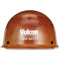 Hard Hat: High Visibility & Heat Protection, Front Brim, Class G, 4-Point Suspension Gold, Plastic