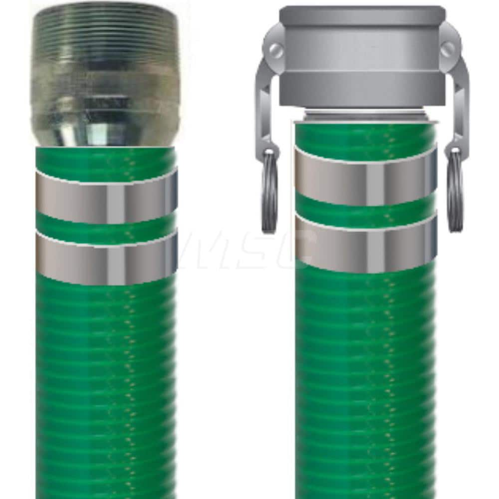 Liquid Suction & Discharge Hose; Inside Diameter (Inch): 4; Length (Feet): 50; Outside Diameter (Decimal Inch): 4.5600; Material: PVC; Working Pressure (psi): 50.000; Vacuum Rating: 29 In. Hg; Color: Green; Minimum Temperature (F): -23.000; Maximum Temper