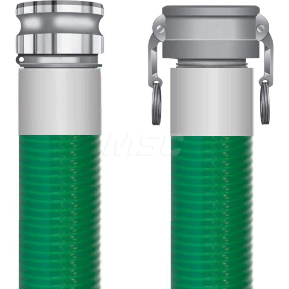 Liquid Suction & Discharge Hose; Inside Diameter (Inch): 2; Length (Feet): 20; Outside Diameter (Decimal Inch): 2.3900; Material: PVC; Working Pressure (psi): 70.000; Vacuum Rating: 29 In. Hg; Color: Green; Minimum Temperature (F): -23.000; Maximum Temper