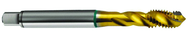 5/16-18 2B 3-Flute Cobalt Green Ring Semi-Bottoming 40 degree Spiral Flute Tap-TiN - All Tool & Supply