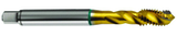 10-24 2B 3-Flute Cobalt Green Ring Semi-Bottoming 40 degree Spiral Flute Tap-TiN - All Tool & Supply