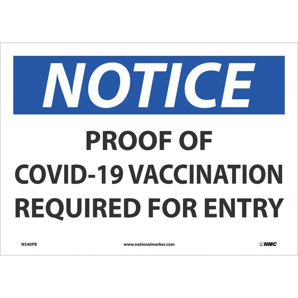 Sign: Rectangle, ″Show Proof of Vaccination″ Vinyl, 10″ High