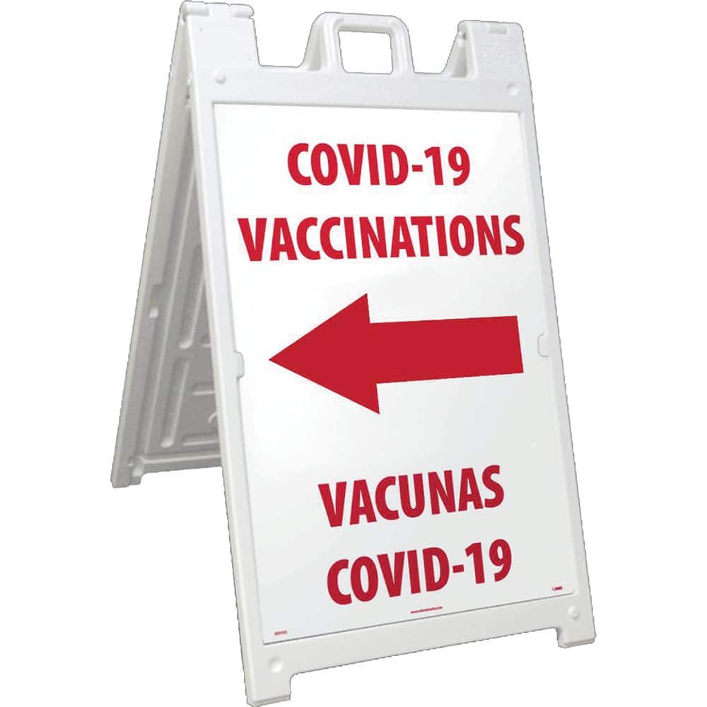 Sign: Rectangle, ″COVID-19 Vaccinations″ Plastic, 36″ High