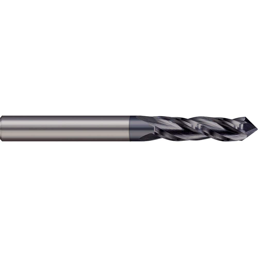 Drill Mill: 1/4″ Dia, 3/4″ LOC, 3 Flutes, 60 ° Point, Solid Carbide 2-1/2″ OAL, 1/4″ Shank Dia, AlTiN Finish