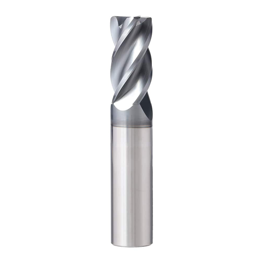 Corner Radius End Mill: 3/8″ Dia, 1-1/8″ LOC, 0.015″ Radius, 4 Flutes, Solid Carbide 3″ OAL, 3/8″ Shank Dia, 37 ° Helix, AlCrN Coated, Corner Radius End, Centercutting, Series XPVS