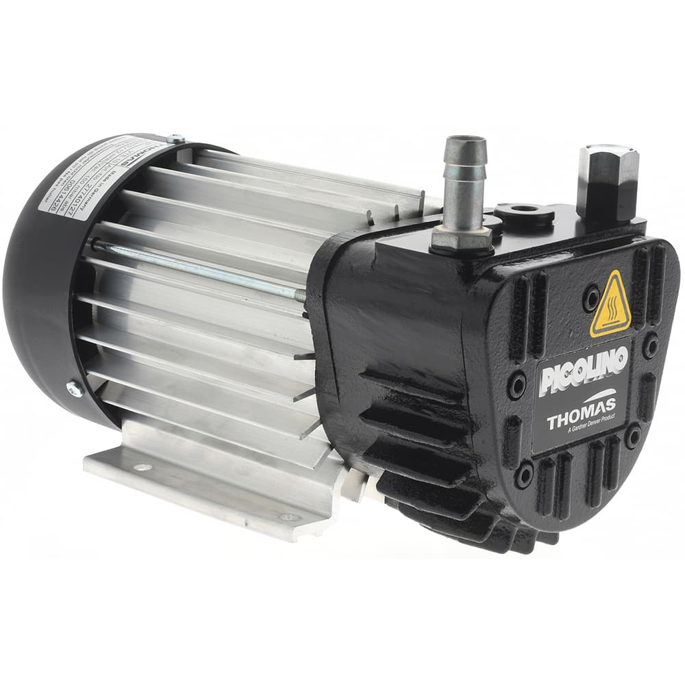 Thomas - Rotary Vane-Type Vacuum Pumps Voltage: 115 VAC Length (Decimal Inch): 10.3900 - All Tool & Supply