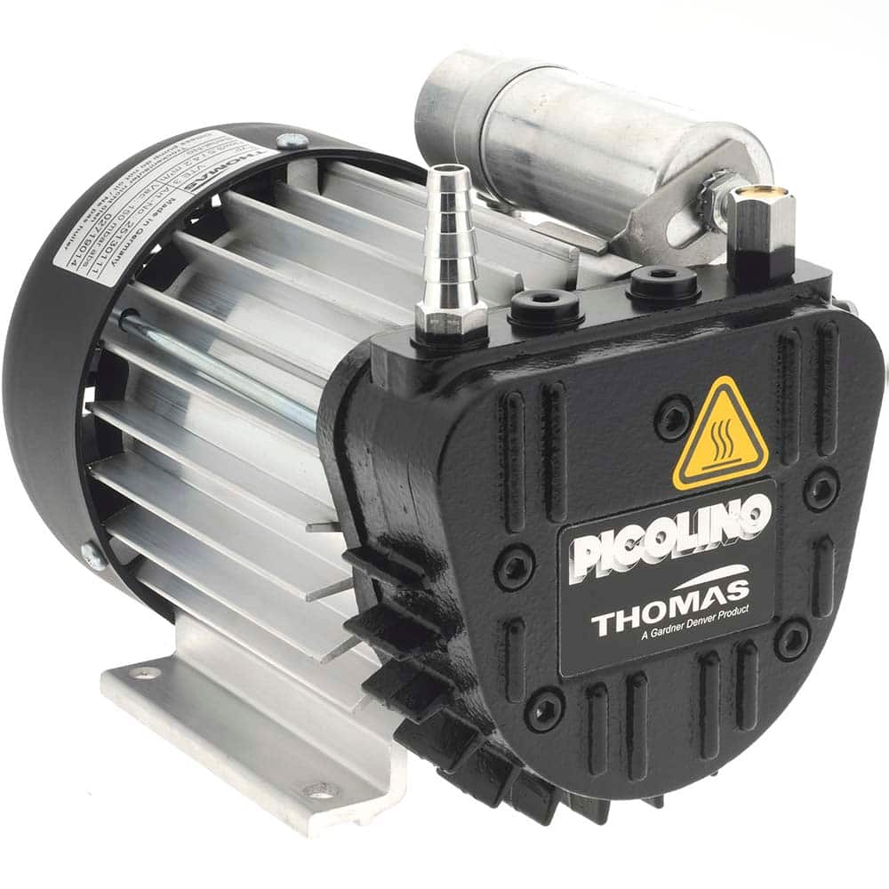 Thomas - Rotary Vane-Type Vacuum Pumps Voltage: 120 VAC Length (Decimal Inch): 8.2300 - All Tool & Supply