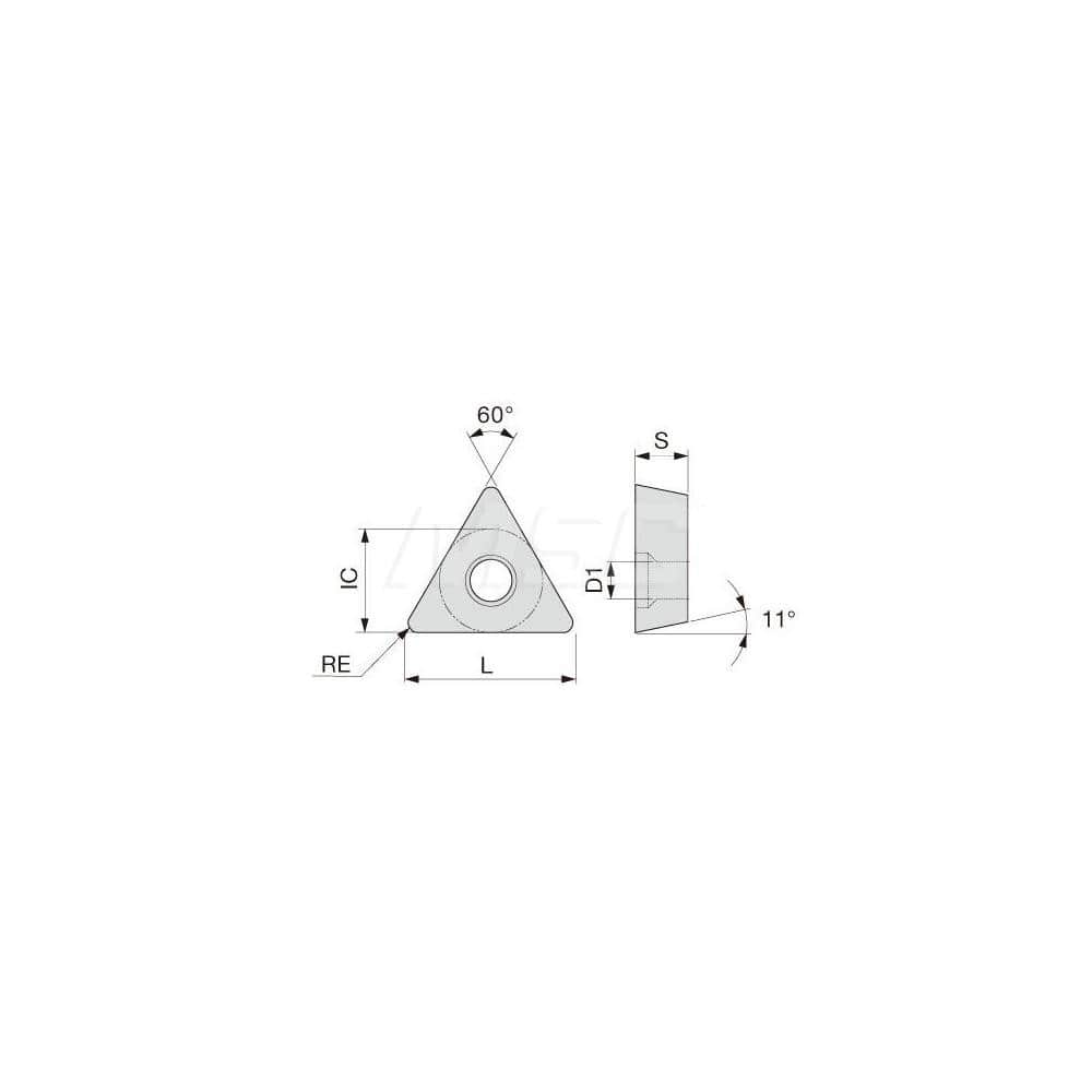 Turning Insert:  TPMT731PSF AH725,  Solid Carbide TiAlN Finish,  Neutral,  0.0160″ Corner Radius,  60.0 &deg N/A Triangle,  Series  TPMT