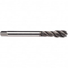 Spiral Flute Tap: 7/16-14, UNC, 4 Flute, Bottoming, 3B Class of Fit, Cobalt, GLT-1 Finish 0.709″ Thread Length, 3.937″ OAL, Right Hand Flute, Right Hand Thread, H4, Series CU51C410