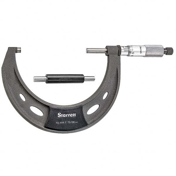 Starrett - Mechanical Outside Micrometers Minimum Measurement (mm): 75.00 Maximum Measurement (mm): 100.00 - All Tool & Supply