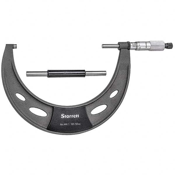 Starrett - Mechanical Outside Micrometers Minimum Measurement (mm): 125.00 Maximum Measurement (mm): 150.00 - All Tool & Supply