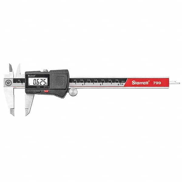 Starrett - 0 to 6" Range, 0.01mm Resolution, Electronic Caliper - All Tool & Supply