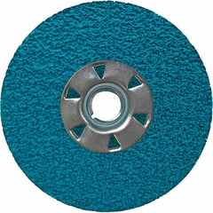 VSM - 4-1/2" Diam, 7/8" Hole, 36 Grit Ceramic Fiber Disc - All Tool & Supply