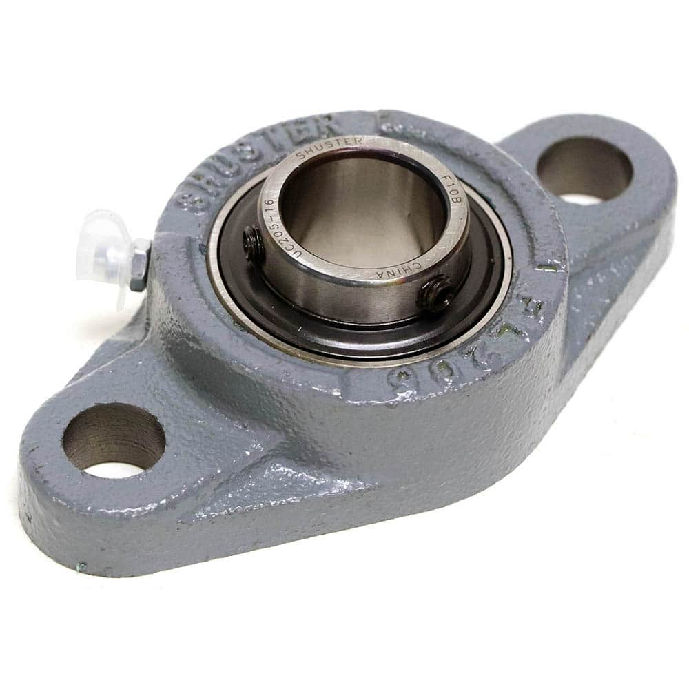 Shuster - UCFL207, 35mm ID, 90mm OAL x 161mm OAH x 1-3/4" Wide, 2-Bolt Flange Bearing - Exact Industrial Supply