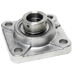 Shuster - SNASF207-23, 1-7/16" ID, 4-5/8" OAL x 4-5/8" OAH, 4-Bolt Flange Bearing - Exact Industrial Supply