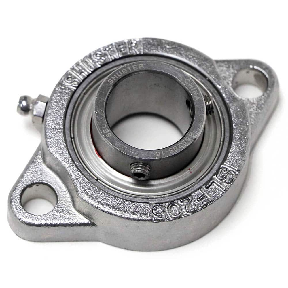 Shuster - SSBSLF204-12, 3/4" ID, 61mm OAL x 90mm OAH29mm Wide, 2-Bolt Flange Bearing - Exact Industrial Supply