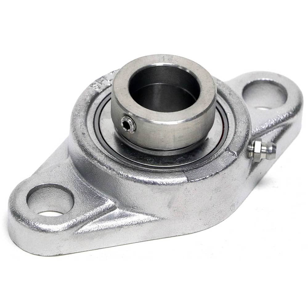 Shuster - SNASFL207-23, 1-7/16" ID, 90mm OAL x 161mm OAH51.3mm Wide, 2-Bolt Flange Bearing - Exact Industrial Supply