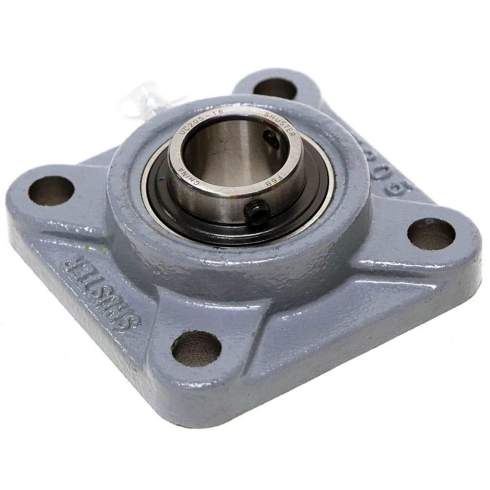 Shuster - UCF210-32, 2" ID, 5-5/8" OAL x 5-5/8" OAH, 4-Bolt Flange Bearing - Exact Industrial Supply